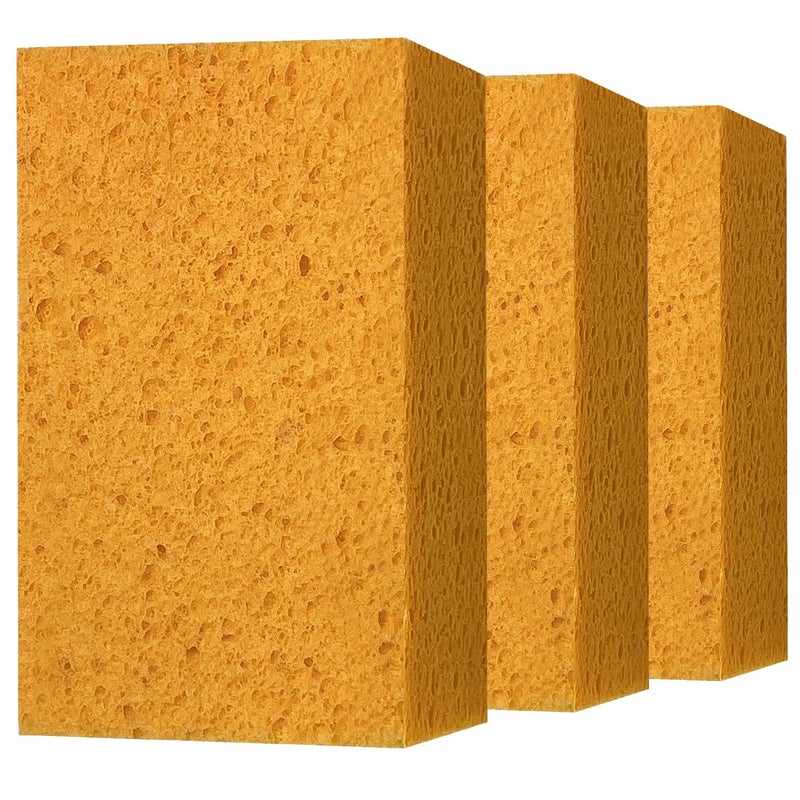 Spunspon Car Wash Sponges, 3 Pack Extra Thick Large Cleaning Sponge Multi-Purpose for Bathroom Kitchen Bike Boat, Large Size Sponges 4'' X 6'' (Yellow) - Image 1