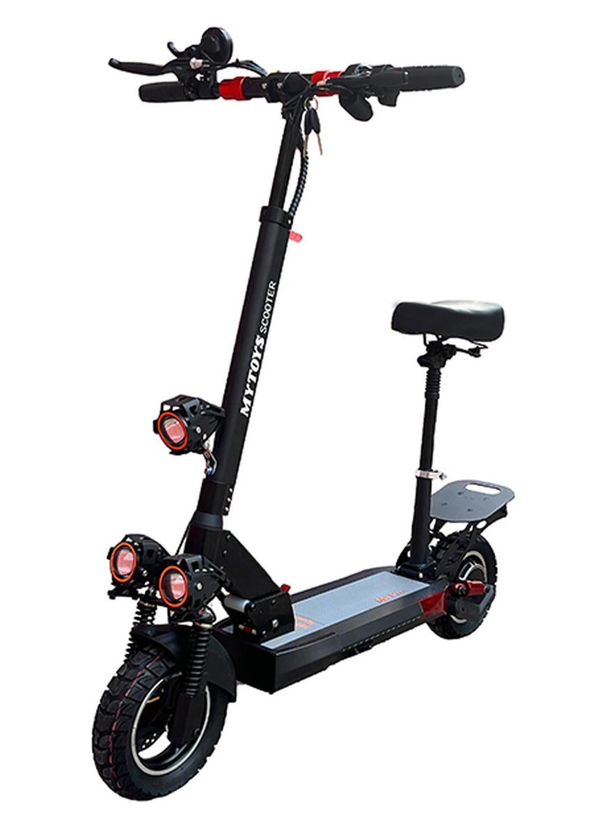 Power Full Motor 750W Electric Scooter 2023 Upgraded Version 55KM/Hr Speed App Controlled 48V 15AH Off-Road Tires , Removeable Comfortable Seat, Super Bright LED 3 Front Lights