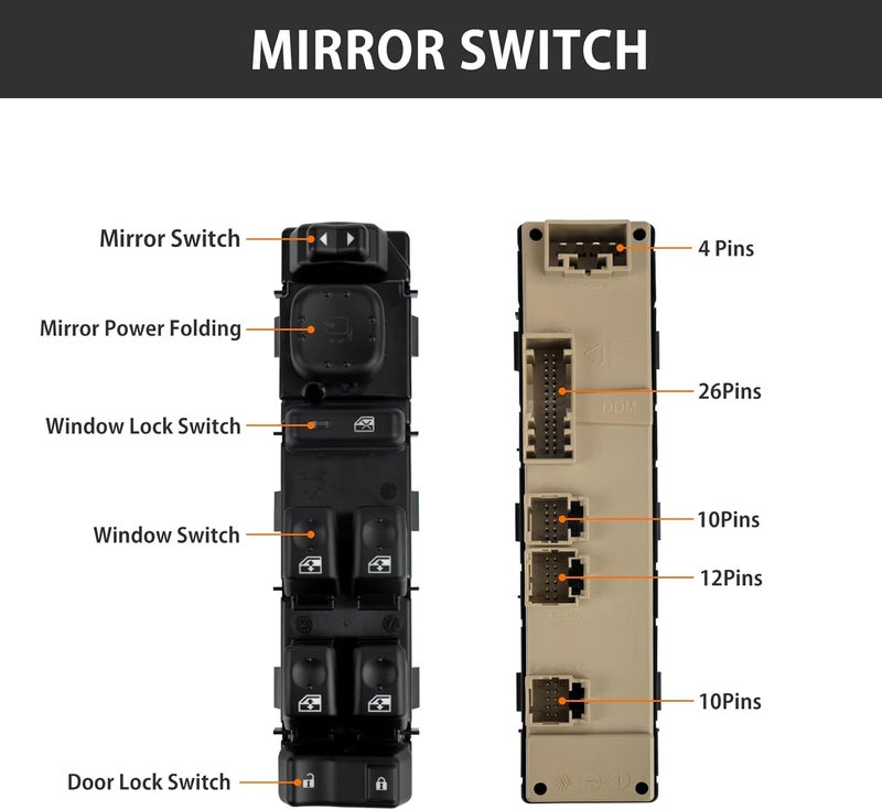 Htostar Racing Front Left Driver Side Window Switch - Image 4