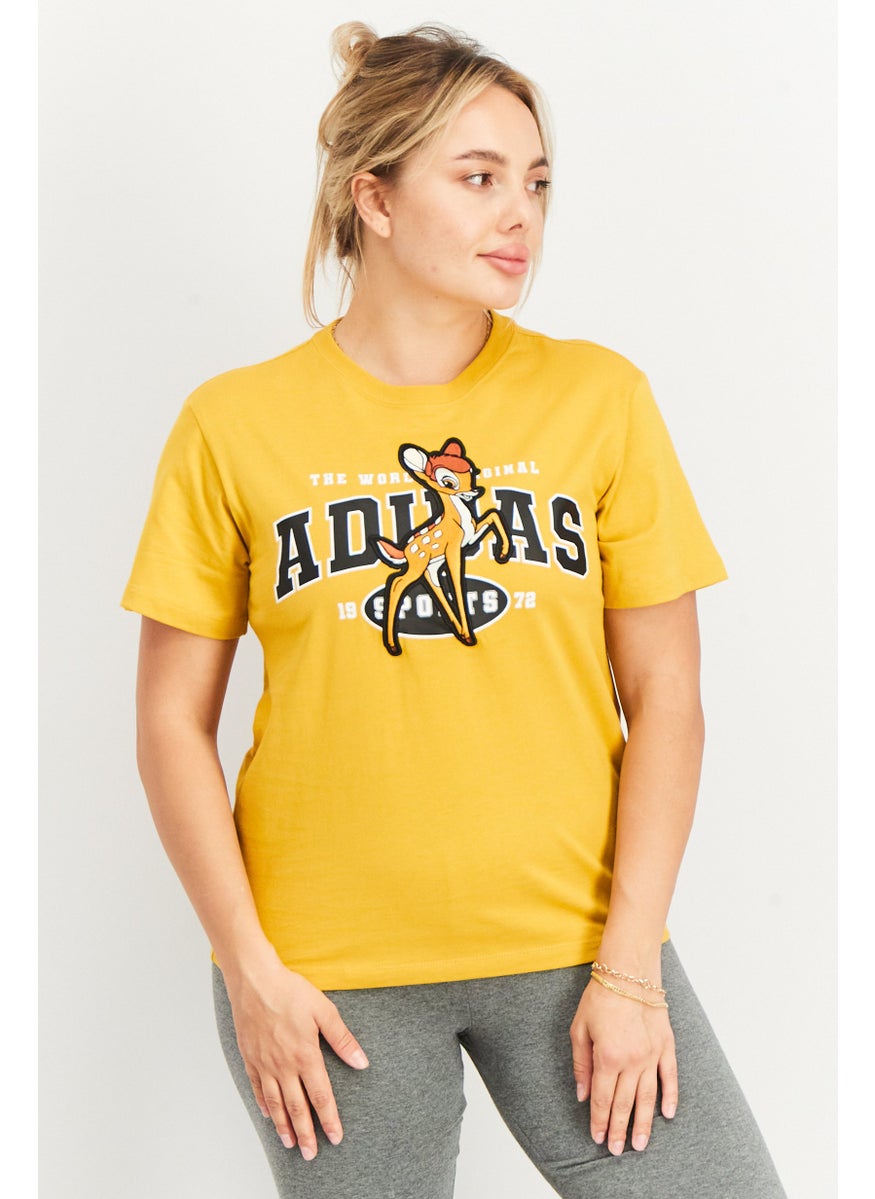 adidas Originals - Women Sportwear Short Sleeve Training T shirt, Mustard Combo - Image 1