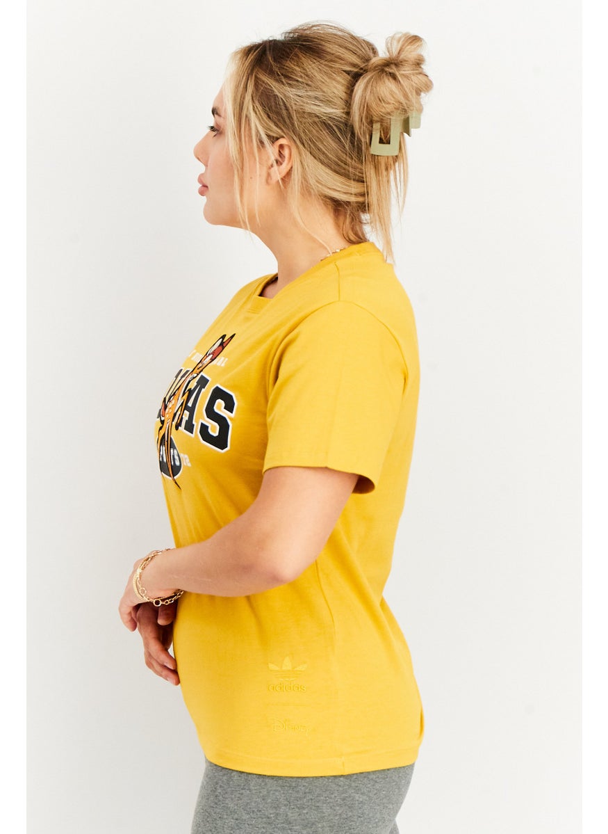 adidas Originals - Women Sportwear Short Sleeve Training T shirt, Mustard Combo - Image 1