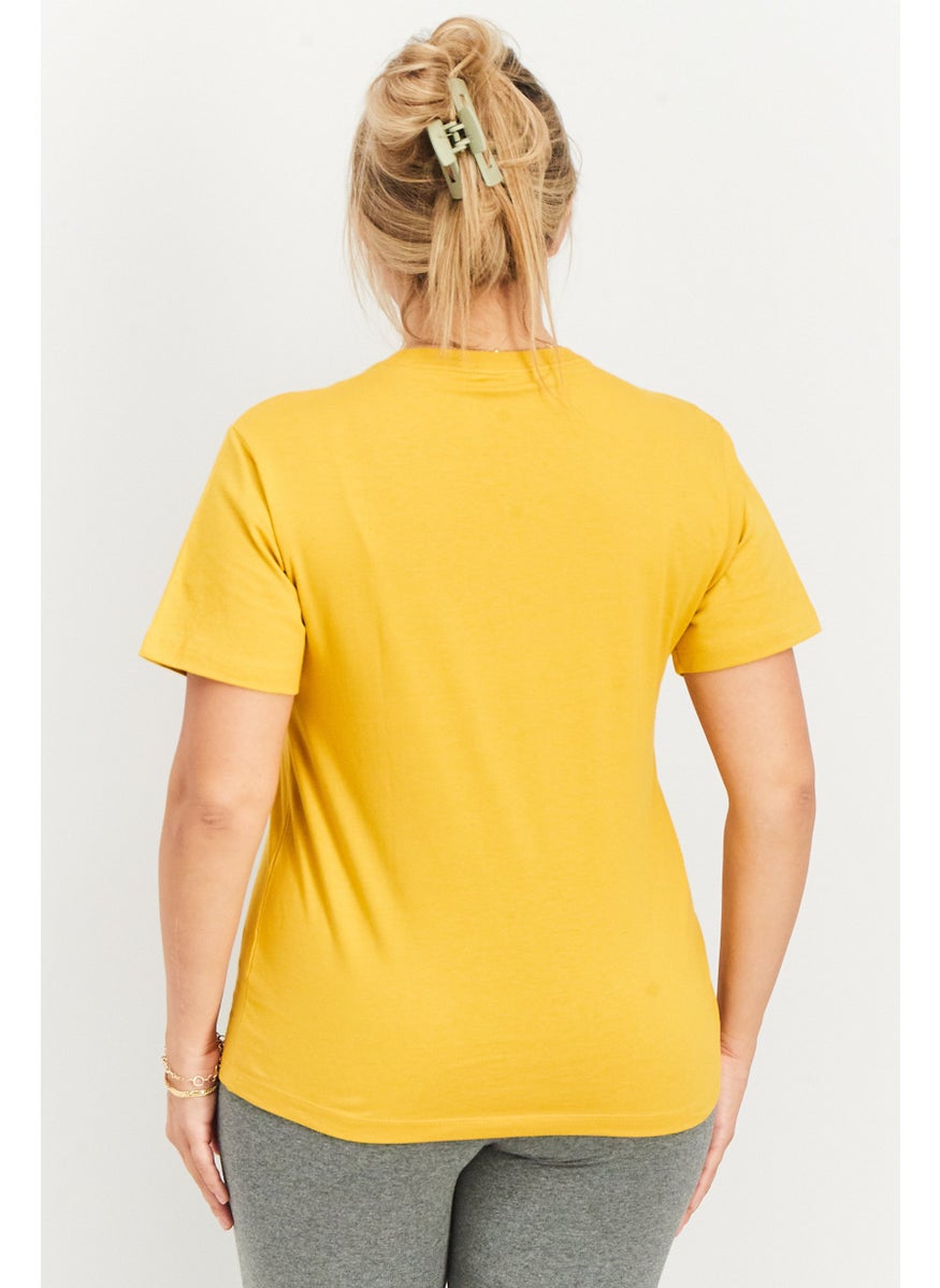 adidas Originals - Women Sportwear Short Sleeve Training T shirt, Mustard Combo - Image 1