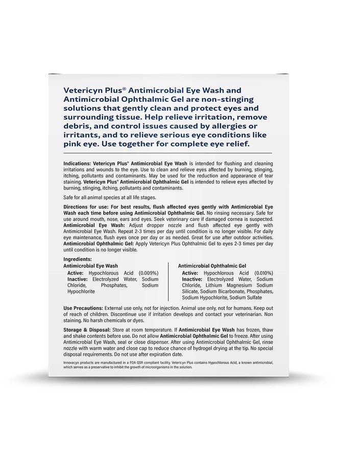 Vetericyn Plus Dog and Cat Eye Care | Flush and Soothe Eye Irritations, Dog Tear Stain Cleaner, Safe for All Animals. (Eye Care Kit) - Image 2