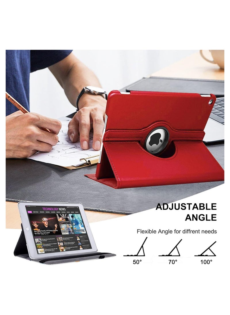 ELTRAZONE - ELTERAZONE New iPad 9.7 2018 2017 / iPad Air 2 Case - 360 Degree Rotating Stand Protective Cover with Auto Sleep Wake for iPad 9.7 inch (6th Gen, 5th Gen) / iPad Air 2/ iPad Air (Red) - Image 1