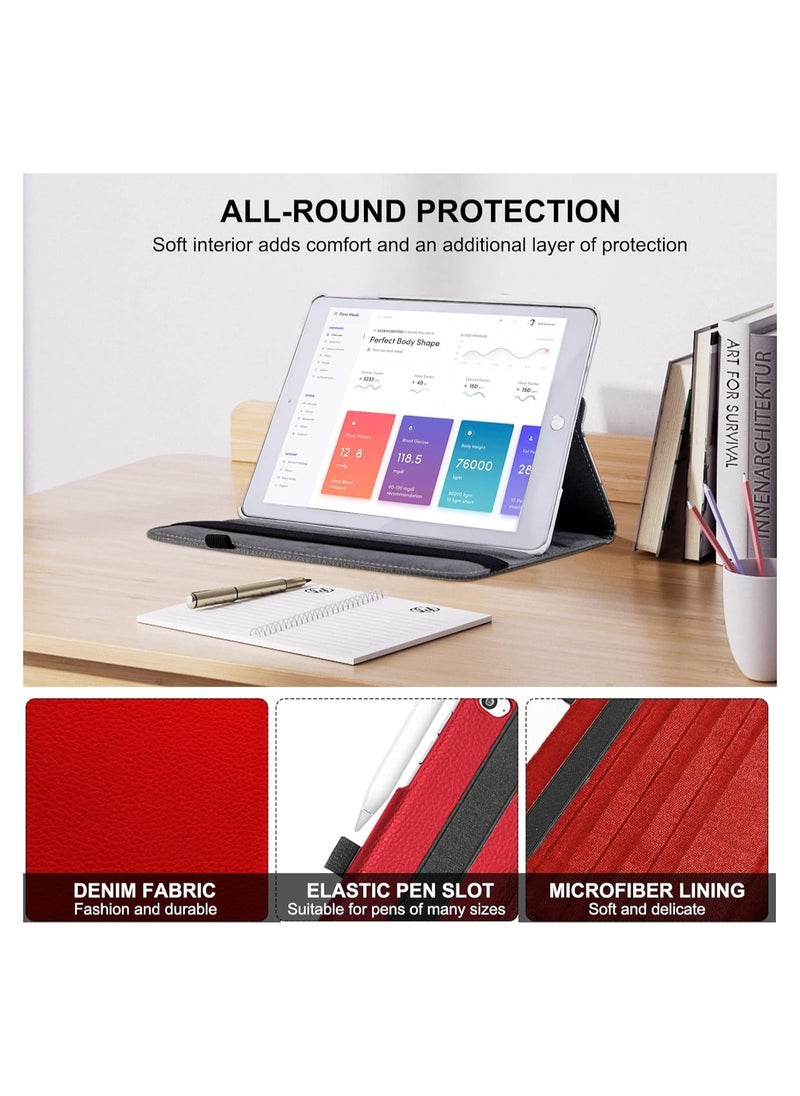 ELTRAZONE - ELTERAZONE New iPad 9.7 2018 2017 / iPad Air 2 Case - 360 Degree Rotating Stand Protective Cover with Auto Sleep Wake for iPad 9.7 inch (6th Gen, 5th Gen) / iPad Air 2/ iPad Air (Red) - Image 1