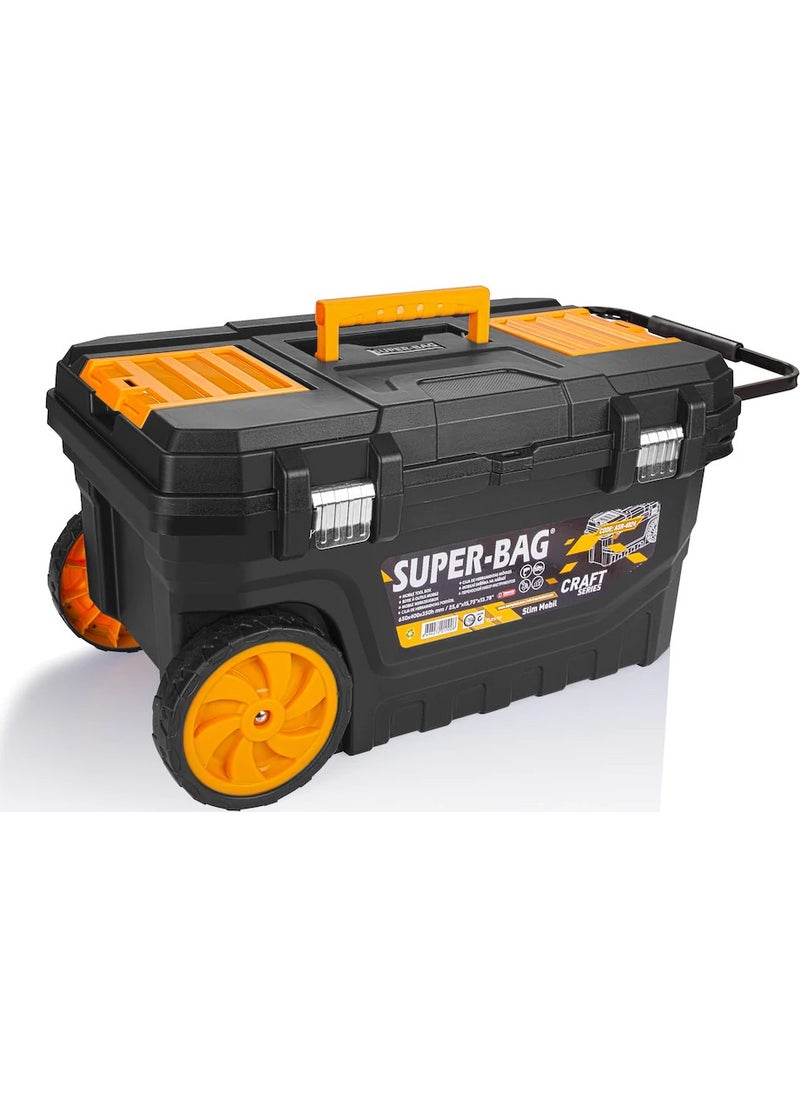 Asrın Plastik Slim Mobile Metal Locking Wheeled Tool Case  - Image 1