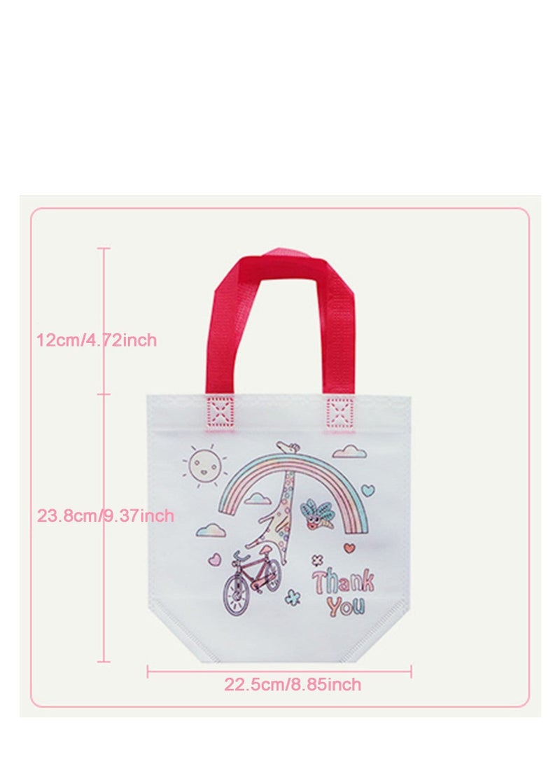 SYOSI 20 Pack Graffiti Bag Non-Woven DIY Kids Party Tote Bag Eco Pattern Coloring Crafts Self Paint for Arts Color Filling Gifts(10 Random Themes)  - Image 2