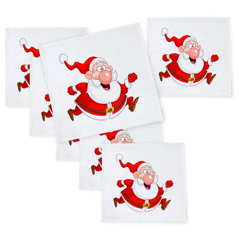 Khakee مناديل طاولة حرير بموضوع عيد الميلاد 6 قطع 10x10 لتزيين عيد الميلاد زينة عيد الميلاد هدية عيد الميلاد xmas21063 - Image 1