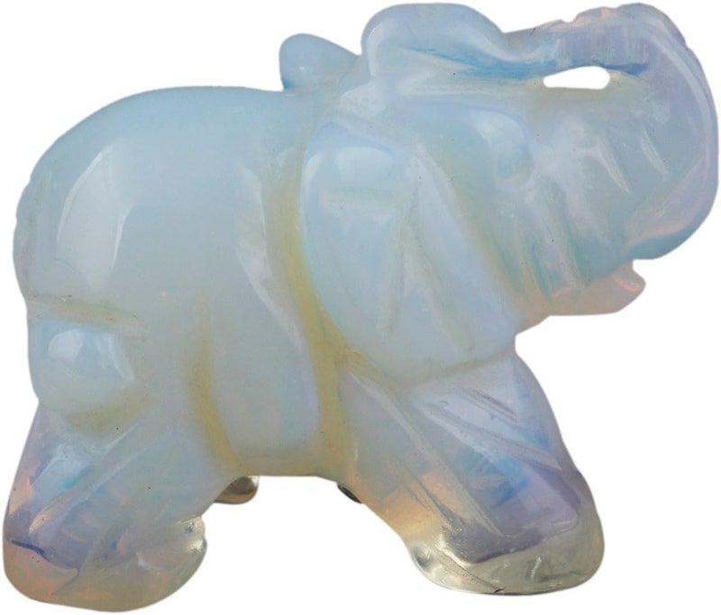 Rockcloud Healing Crystal Guardian Elephant Pocket Stone Figurines Carved Gemstone Crafts 1.5''