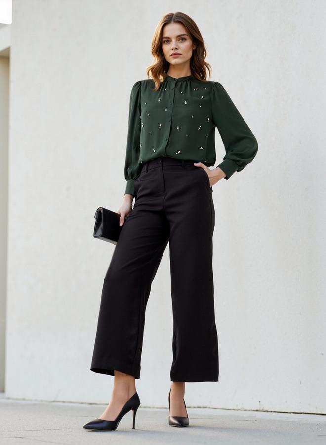 ايكونيك بلوزة مزينة بأكمام منفوشة - Image 2