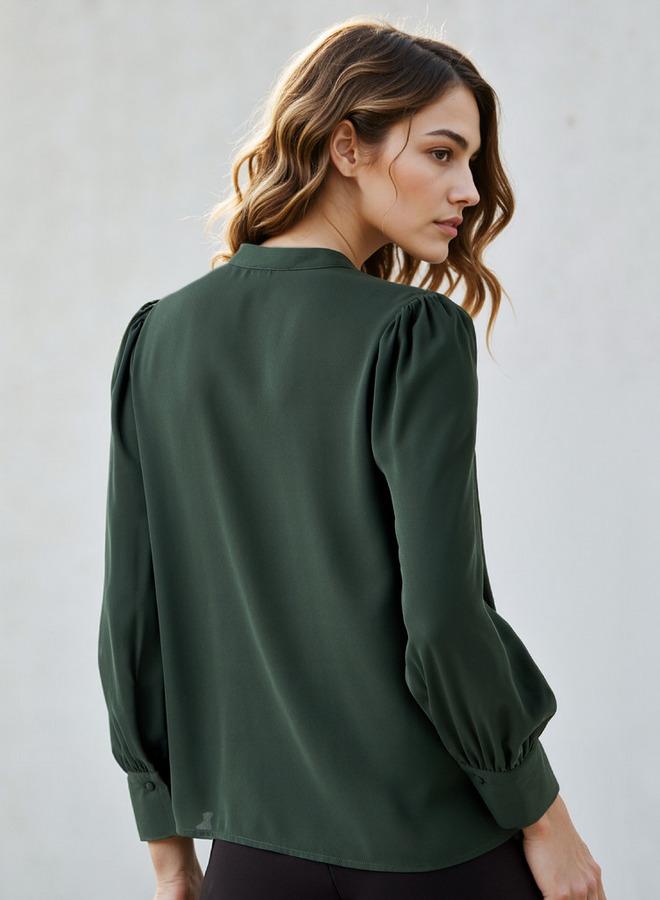 ايكونيك بلوزة مزينة بأكمام منفوشة - Image 3