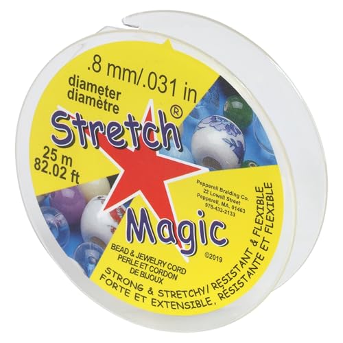 Stretch Magic Elastic Beading Cord – Clear Color, 0.8mm in Diameter, 25-Meter (82 ft) - Easy to Knot, Strong & Stretchy String for Making Beaded Jewelry - Image 1
