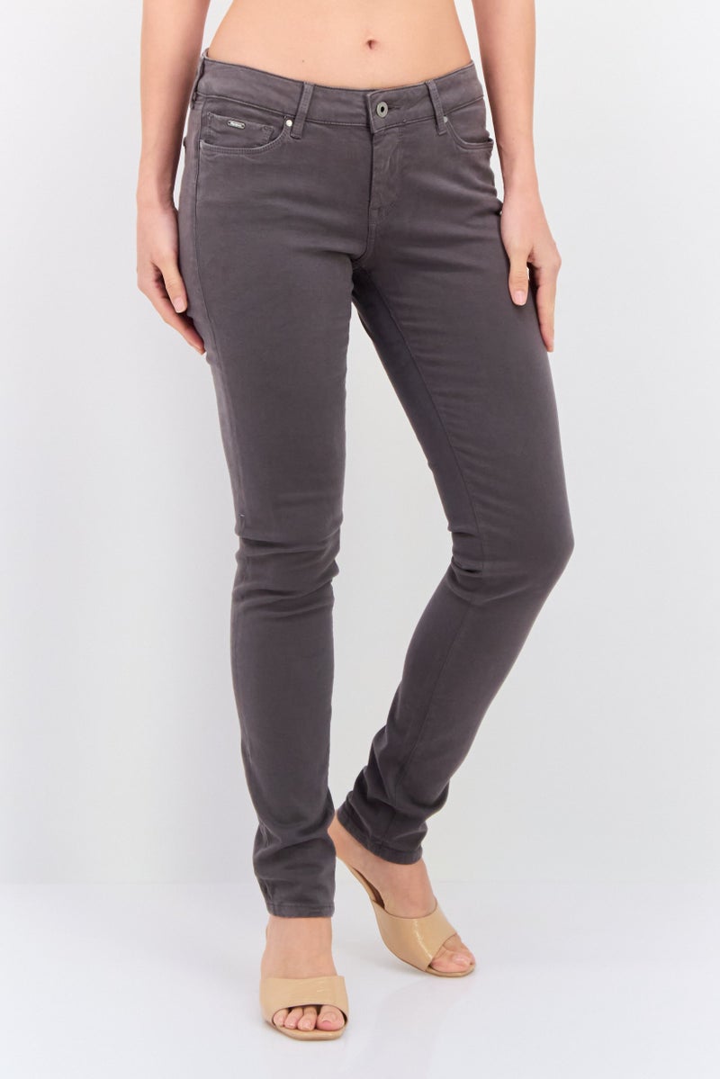 Pepe Jeans Women Skinny Fit Solid Pant , Dark Grey - Image 1
