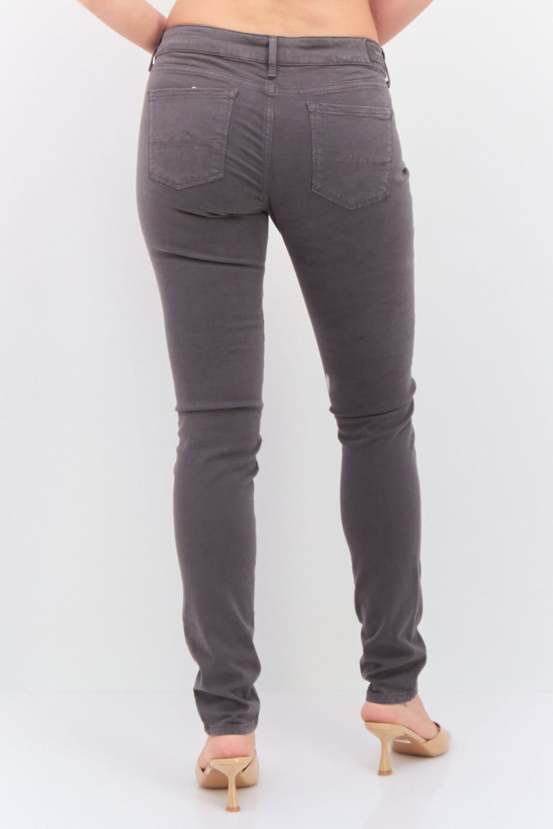 Pepe Jeans Women Skinny Fit Solid Pant , Dark Grey - Image 3