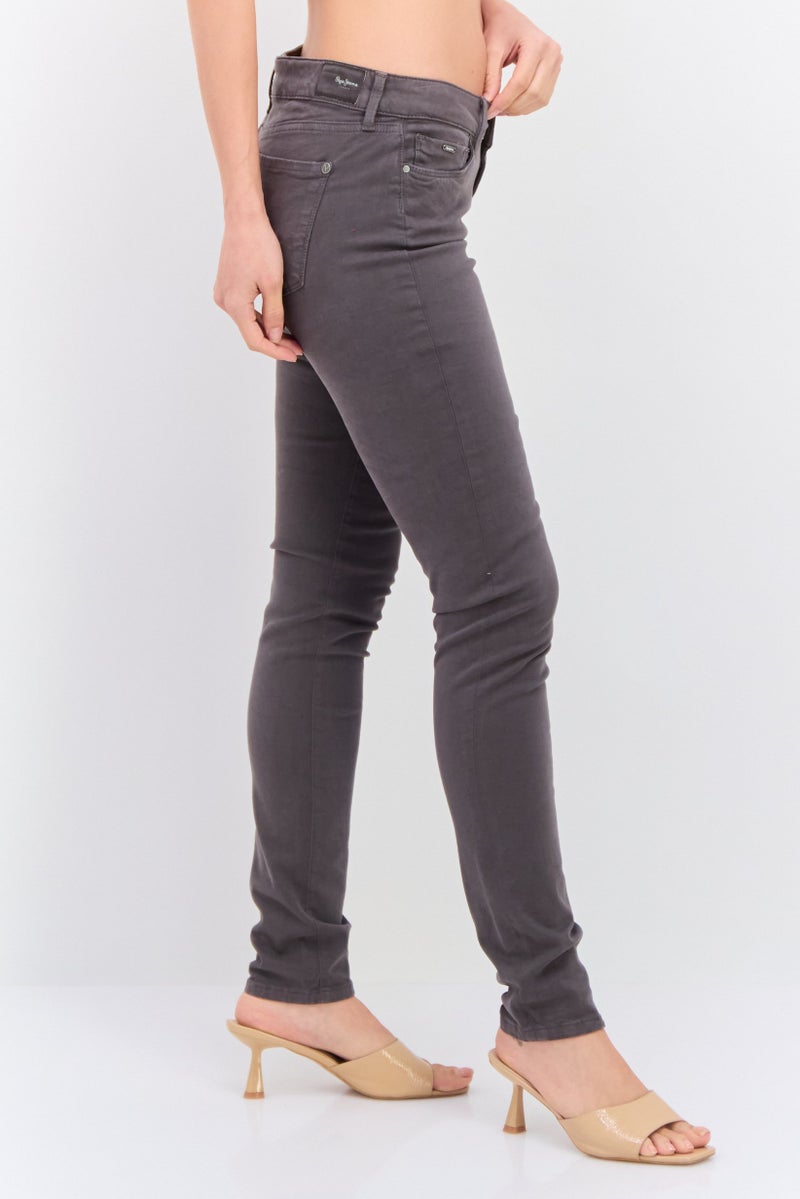 Pepe Jeans Women Skinny Fit Solid Pant , Dark Grey - Image 2