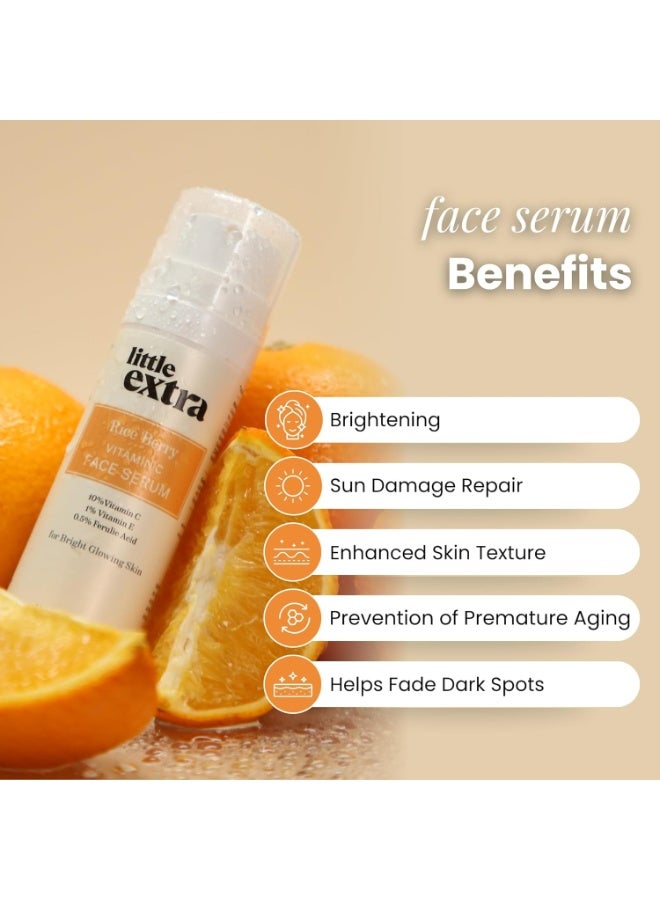Little Extra Rice Berry 10% Vitamin C Face Serum for Glowing, Bright Skin - Fade Dark Spots, for Dull Skin, Uneven Skin Tone, Non Irritating, All Skin Types, Women and Men, 30ml - Image 2
