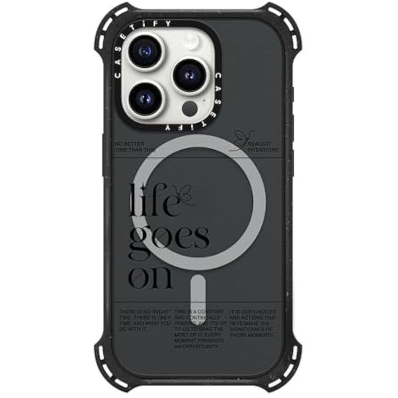 Casetify Bounce iPhone 15 Pro Case 【6X Military Grade Drop Tested / 21.3ft Drop Protection/Compatible with Magsafe】 - Life Goes On - Triple Black - Image 3