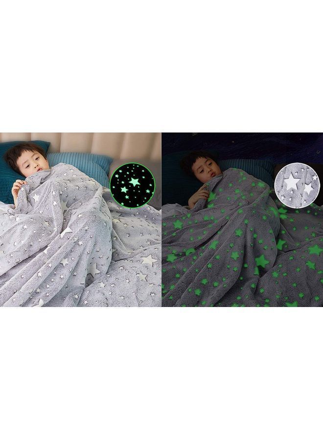 نيبمينينت بطانية دافئة ومريحة تتوهج في الظلام قطن رمادي 127 x 152سم  - Image 2