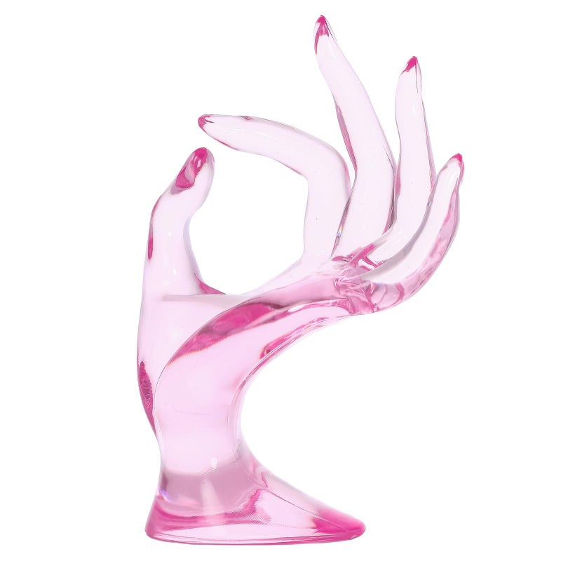 Maxsirui Hand Form Ring Holder Jewelry Display Organization Rack Bracelet Ring Watch Stand Support Aesthetic Y2k Room Decor (Pink) - Image 3