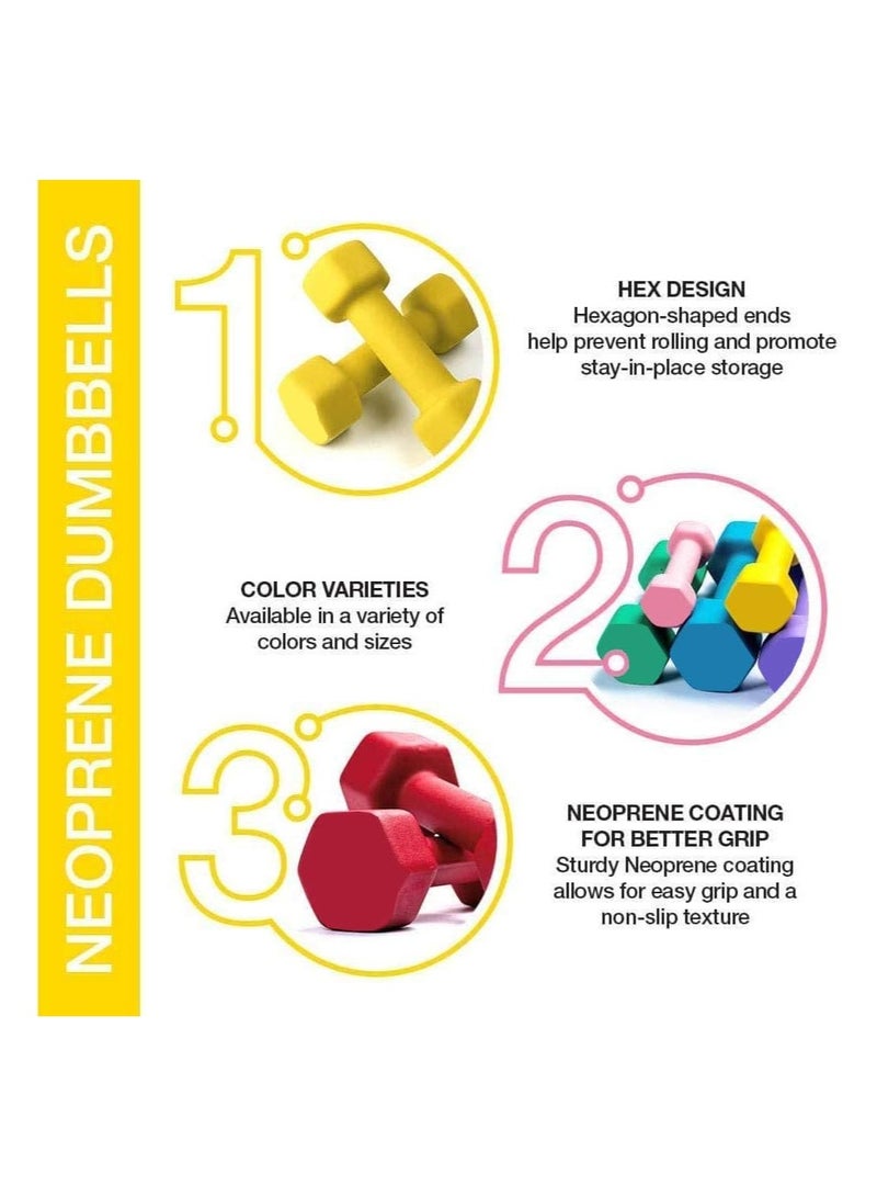 Cool Baby Style Neoprene Dumbbells - 3 Kg X 2-Red - Image 2