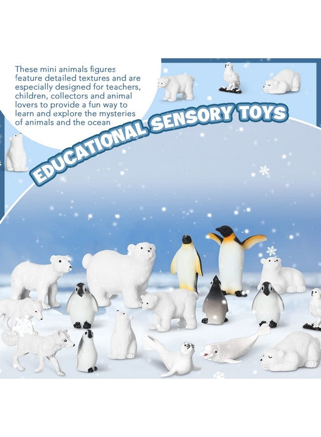 Jerify 32 Pieces Polar Animals Figurines Antarctic Animals Set Realistic Arctic Animal Figures Toy Playset White Whale Seal Wolf for Teens Adults Party Favor Cake Decoration Craft - Image 4