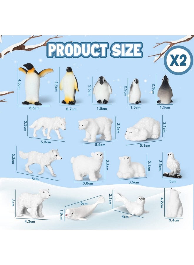 Jerify 32 Pieces Polar Animals Figurines Antarctic Animals Set Realistic Arctic Animal Figures Toy Playset White Whale Seal Wolf for Teens Adults Party Favor Cake Decoration Craft - Image 2