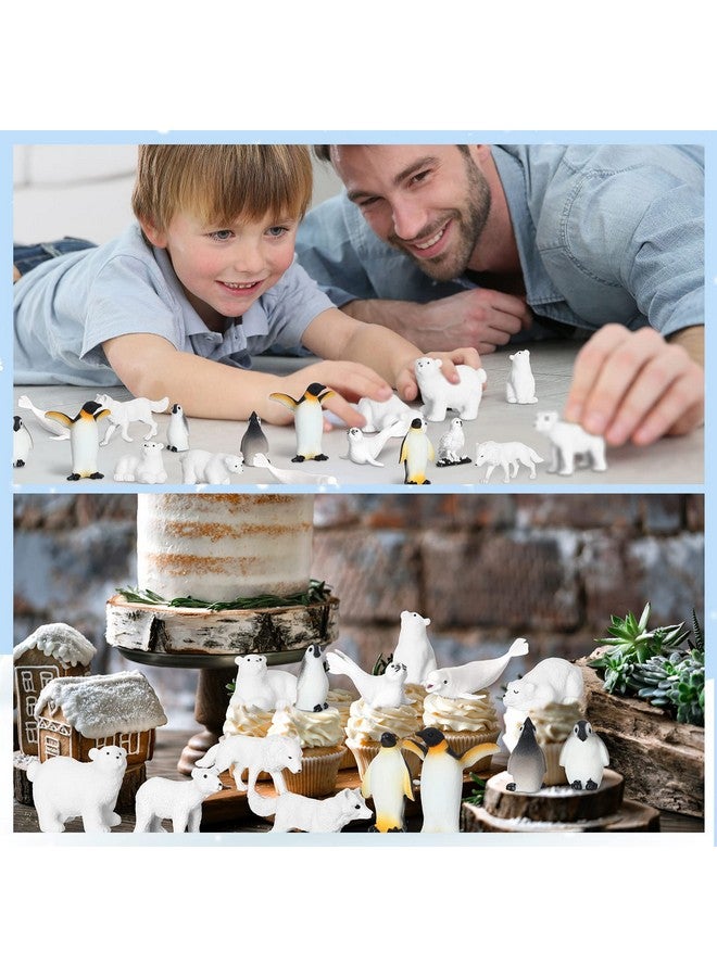 Jerify 32 Pieces Polar Animals Figurines Antarctic Animals Set Realistic Arctic Animal Figures Toy Playset White Whale Seal Wolf for Teens Adults Party Favor Cake Decoration Craft - Image 5