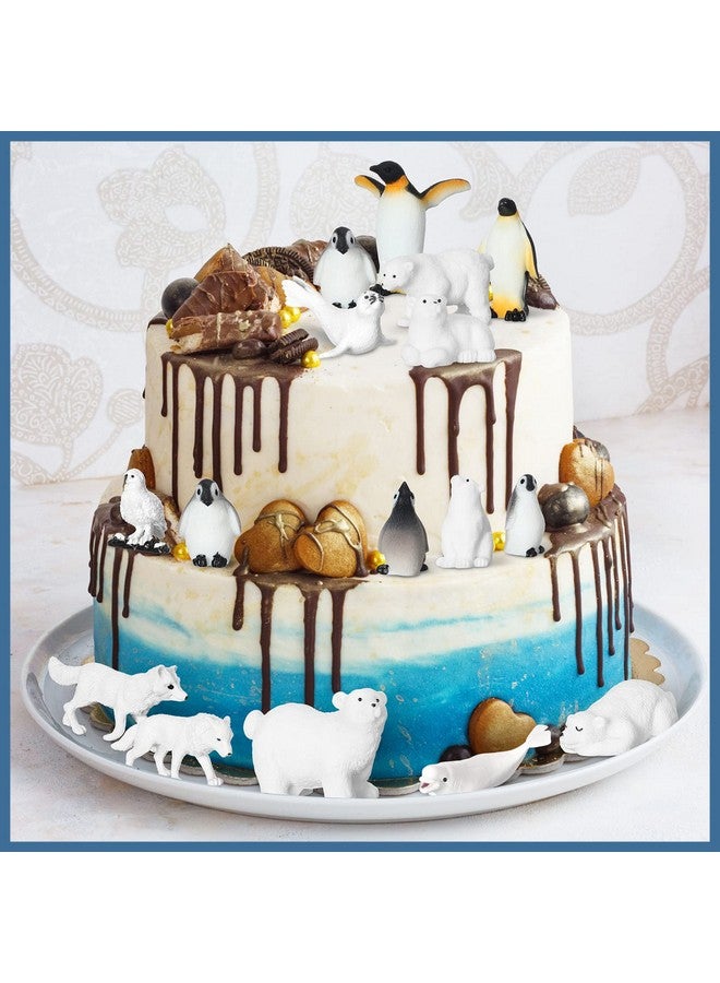 Jerify 32 Pieces Polar Animals Figurines Antarctic Animals Set Realistic Arctic Animal Figures Toy Playset White Whale Seal Wolf for Teens Adults Party Favor Cake Decoration Craft - Image 3