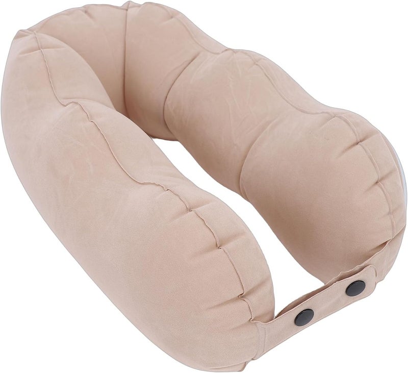 LiebeWH Inflatable Travel Neck Pillow, U Shaped Support with Memory Foam for Airplane Car Office, Compact Design for Comfortable Journeys (Men) - Image 1
