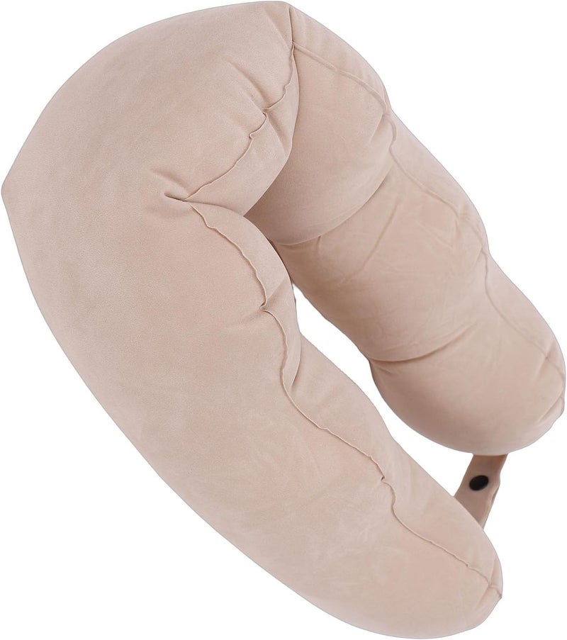 LiebeWH Inflatable Travel Neck Pillow, U Shaped Support with Memory Foam for Airplane Car Office, Compact Design for Comfortable Journeys (Men) - Image 4