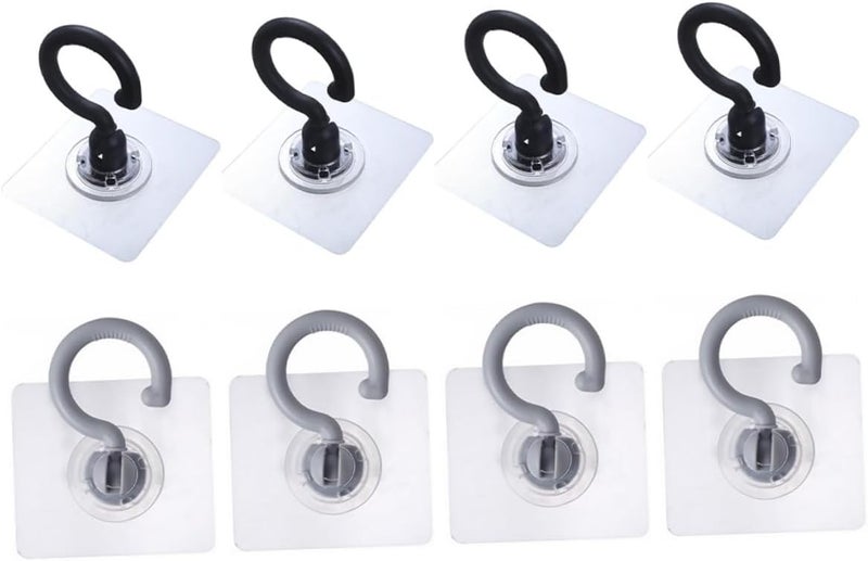 DECHOUS 8Pcs Adhesive Wall Hangers Rotatable Strong Stick Hooks for Bathroom Kitchen Home Use Abs Household Practical Sticky Hooks - Image 1