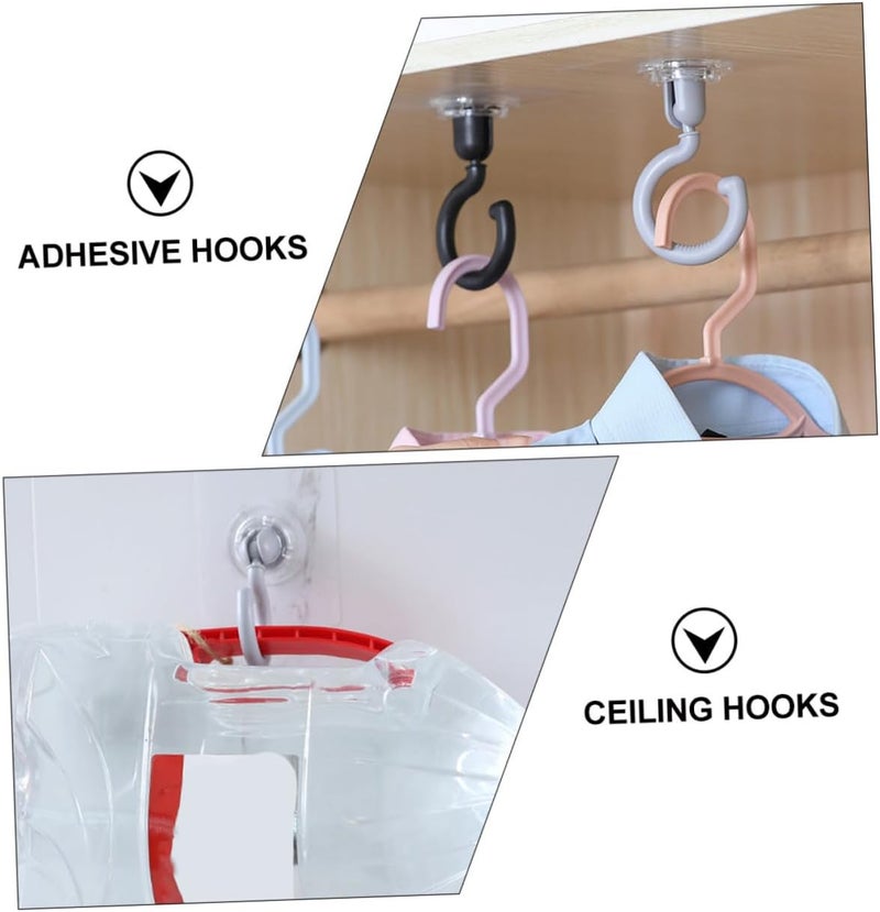 DECHOUS 8Pcs Adhesive Wall Hangers Rotatable Strong Stick Hooks for Bathroom Kitchen Home Use Abs Household Practical Sticky Hooks - Image 5