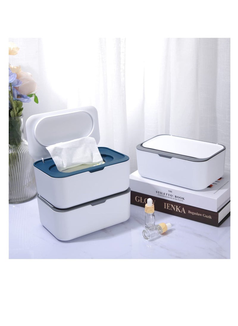Wipes Dispenser, Tissue Box Holder Cover, Baby Diaper Wipes Case with Lids, Wipe Holder for Baby & Adult, Wipe Container with Sealing Design, Keeps Wipes Fresh Non-Slip, Easy Open/ Close 2Pcs - Image 5