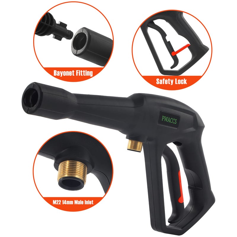 PWACCS Pressure Washer Gun Replacement with Extension Wand Kit â€” Power Washing Trigger Handle with 5 Spray Nozzles â€” Pressure Washer Parts Compatible with Ryobi, Green Works & Karcher â€” 2000 PSI MAX - Image 4