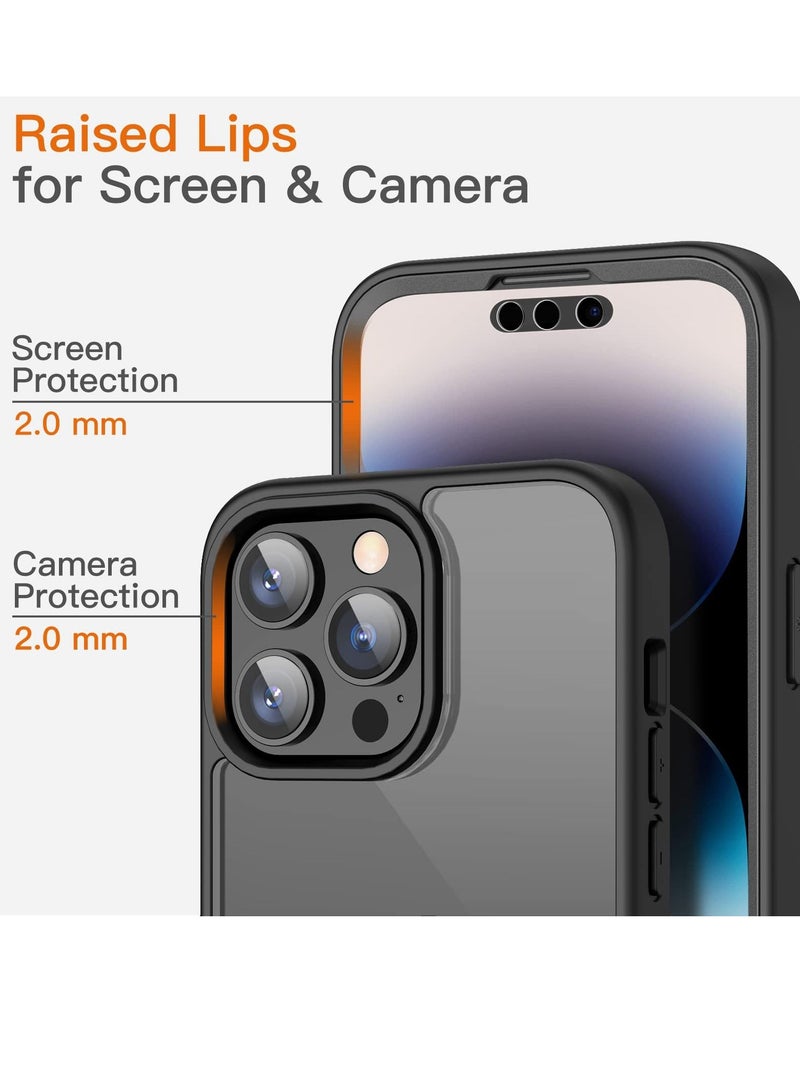 Jetech Case for iPhone 14 Pro with Built in Screen Protector Anti Scratch 360 Degree Full Body Rugged Phone Cover Clear Back - Image 5