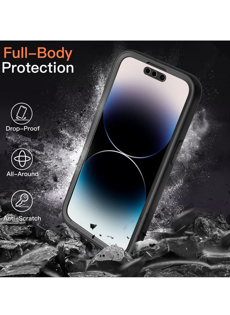 Jetech Case for iPhone 14 Pro with Built in Screen Protector Anti Scratch 360 Degree Full Body Rugged Phone Cover Clear Back - Image 4