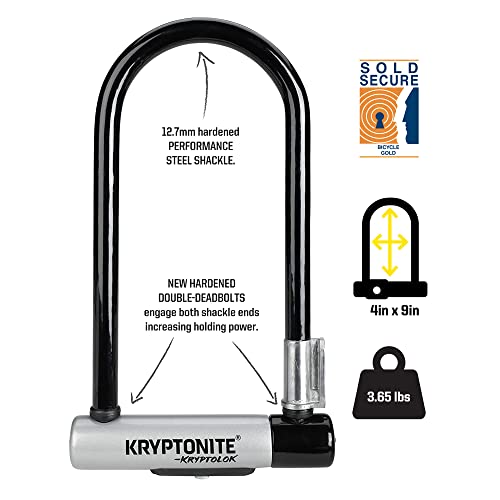 Kryptonite قفل دراجة كريبتونيت كريبتولوك القياسي مع كابل، قفل دراجة مضاد للسرقة ثقيل الوزن، شاكلة 12.7 مم وكابل أمان بطول 10 مم × 4 قدم مع حامل ومفاتيح - Image 2