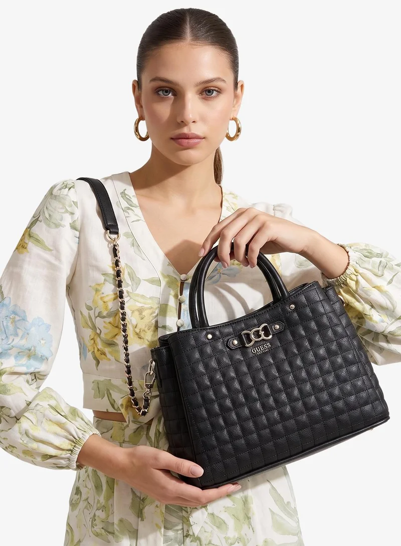 Guess Black Nadira Girlfriend Satchel Bag for Women | Best Price UAE