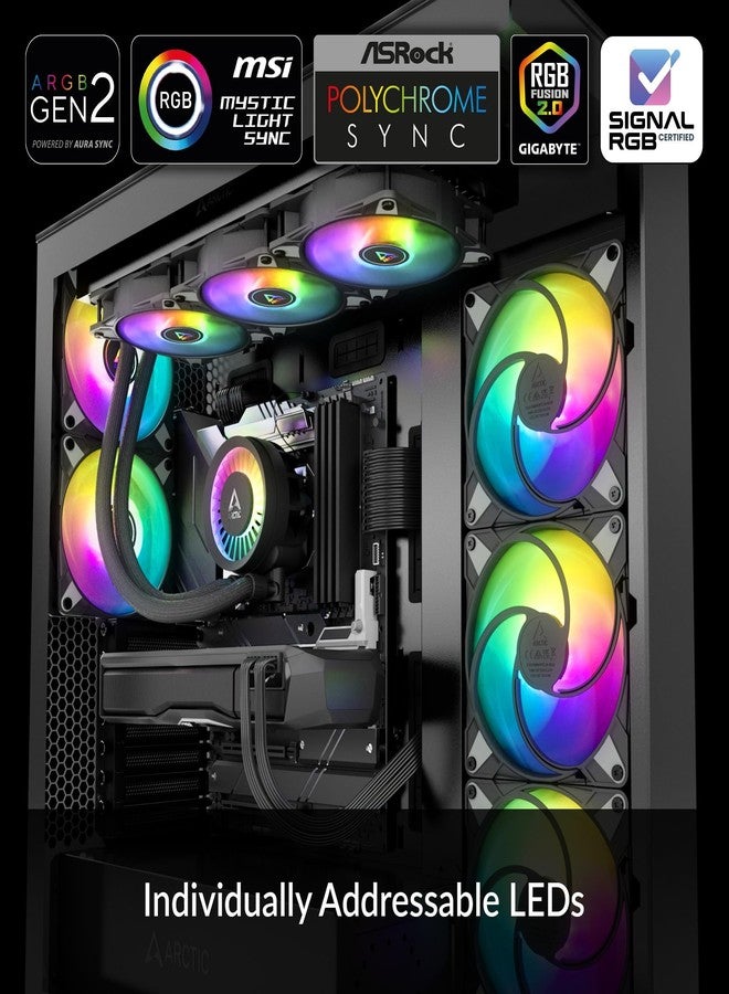 Arctic مبرد مياه ARCTIC Liquid Freezer III 420 A-RGB - مبرد مياه AIO لوحدة المعالجة المركزية، تبريد مياه للكمبيوتر، إنتل وأيه إم دي، مضخة تعمل بكفاءة مع تحكم PWM، مروحة: 200-1900 RPM، إطار اتصال LGA1851 و LGA1700 - أسود - Image 2