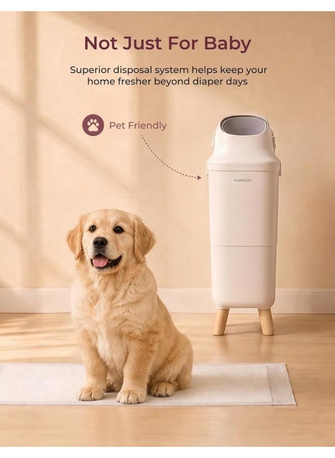 Momcozy Diaper Pail with Patented Triple-Seal Odor Control - Image 5