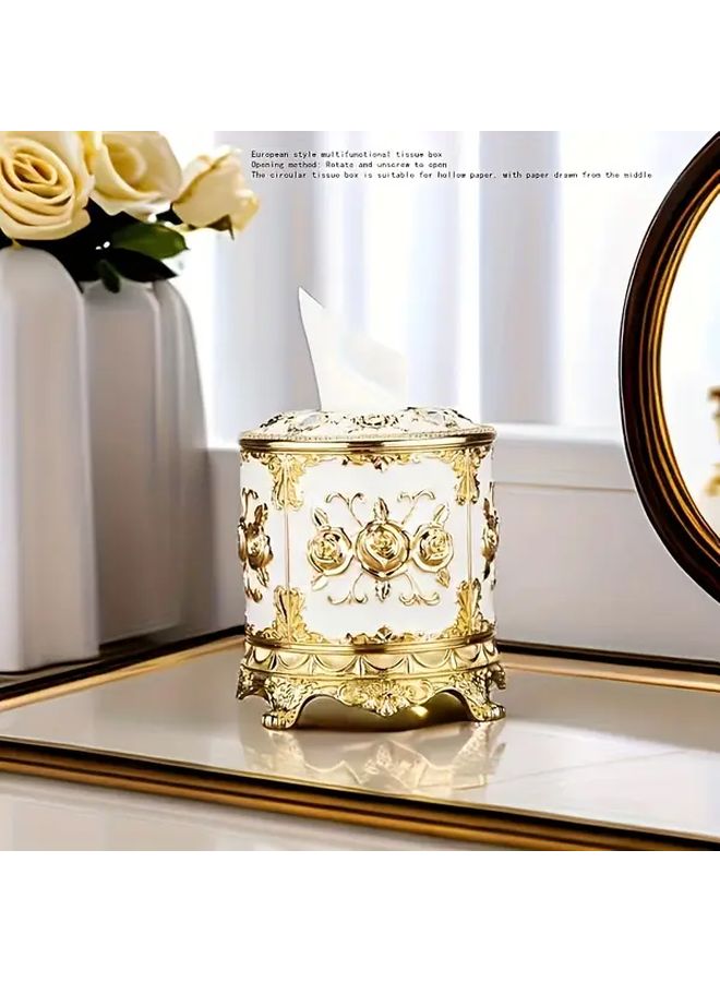 حامل صندوق المناديل الأبيض الدوار بتصميم فتح ملتوي لـ KTV والحانات والفنادق والمطاعم - Image 2