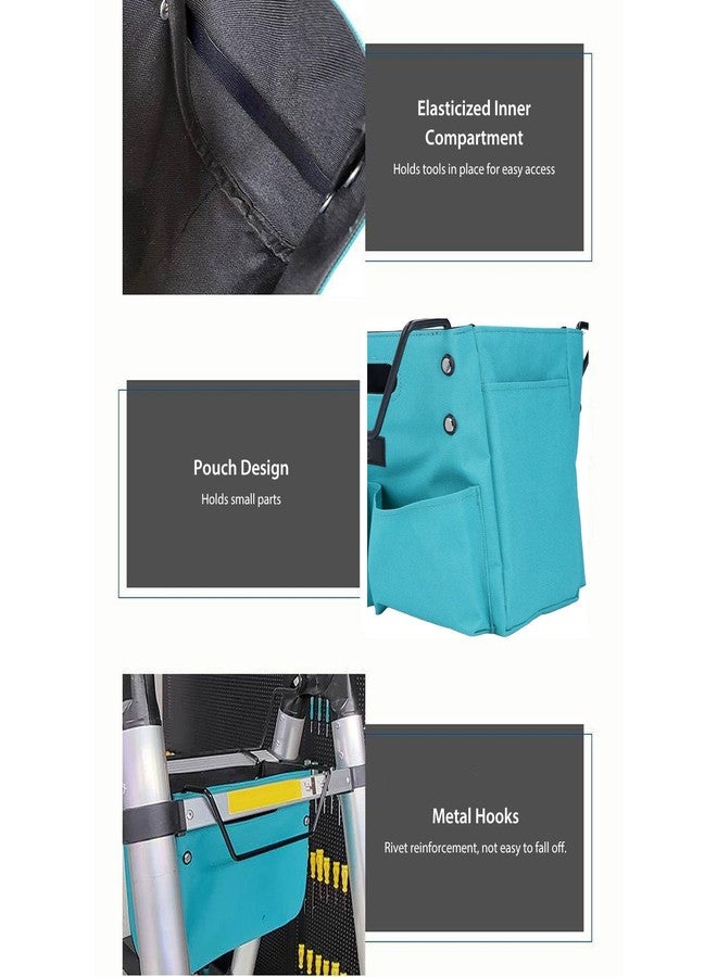 Depisuta Folding Tool Pouch, Portable Oxford Cloth Ladder Bag 5 Side Pockets Multifunctional Ladder Tool Storage Bag 20KG Capacity Compact Repair Work Tool Organizers for Home Renovation - Image 5