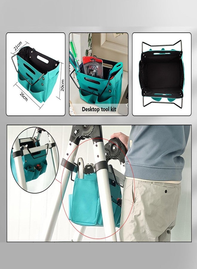 Depisuta Folding Tool Pouch, Portable Oxford Cloth Ladder Bag 5 Side Pockets Multifunctional Ladder Tool Storage Bag 20KG Capacity Compact Repair Work Tool Organizers for Home Renovation - Image 4