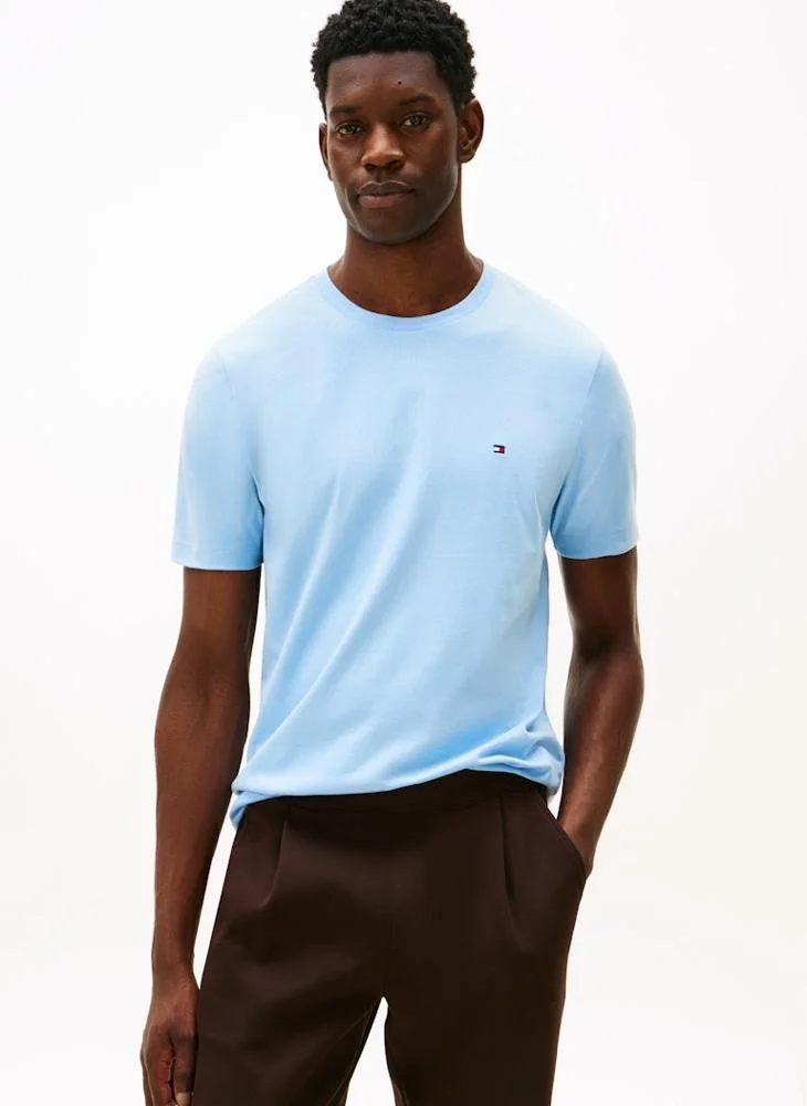 Flag Embroidery Crew Neck T-Shirt