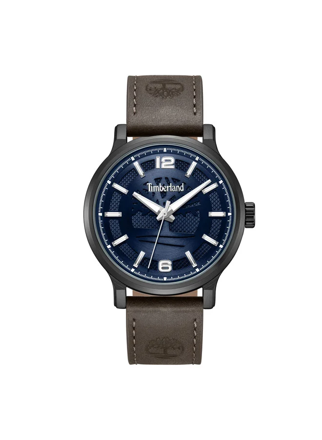 Driscoll Blue Dial Leather Strap Analog Watch for Men, 43mm