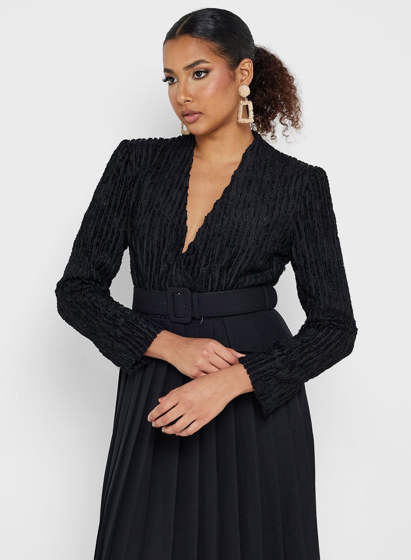 Montania Pleated Belted Dress  - Image 3