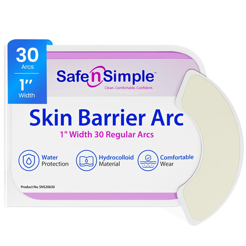 Safe n Simple Hydrocolloid Skin Barrier Arc Ostomy Barrier Strips 30 Count Hydrocolloid Skin Barrier Strips Accessories for ColostomyIleostomyStoma Supplies - Image 3