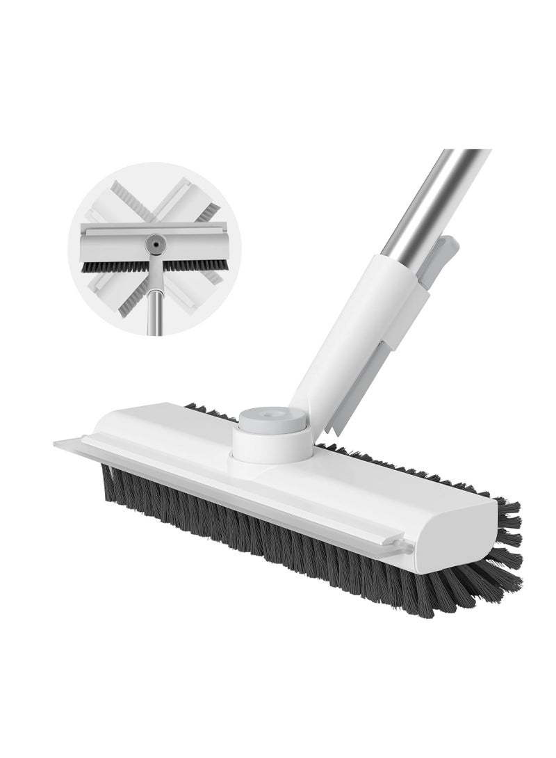Excefore Floor Scrub Brush with Long Handle, 3 in 1 Scrape and Heavy-Duty Stiff Bristle Scrubber Brush for Cleaning Shower Bathroom, Patio, Garage, Kitchen, Wall and Deck  - Image 1