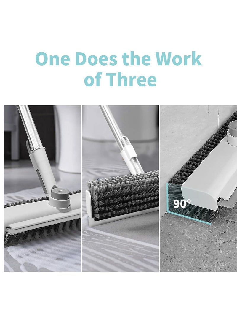 Excefore Floor Scrub Brush with Long Handle, 3 in 1 Scrape and Heavy-Duty Stiff Bristle Scrubber Brush for Cleaning Shower Bathroom, Patio, Garage, Kitchen, Wall and Deck  - Image 4
