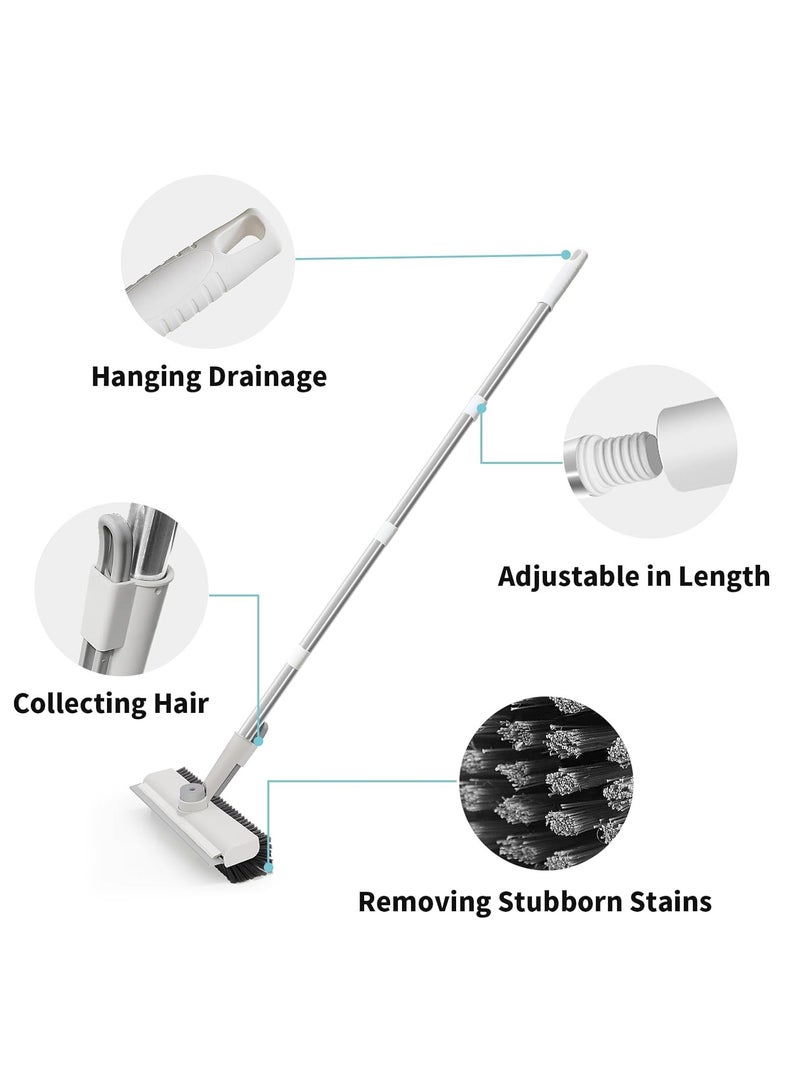 Excefore Floor Scrub Brush with Long Handle, 3 in 1 Scrape and Heavy-Duty Stiff Bristle Scrubber Brush for Cleaning Shower Bathroom, Patio, Garage, Kitchen, Wall and Deck  - Image 5